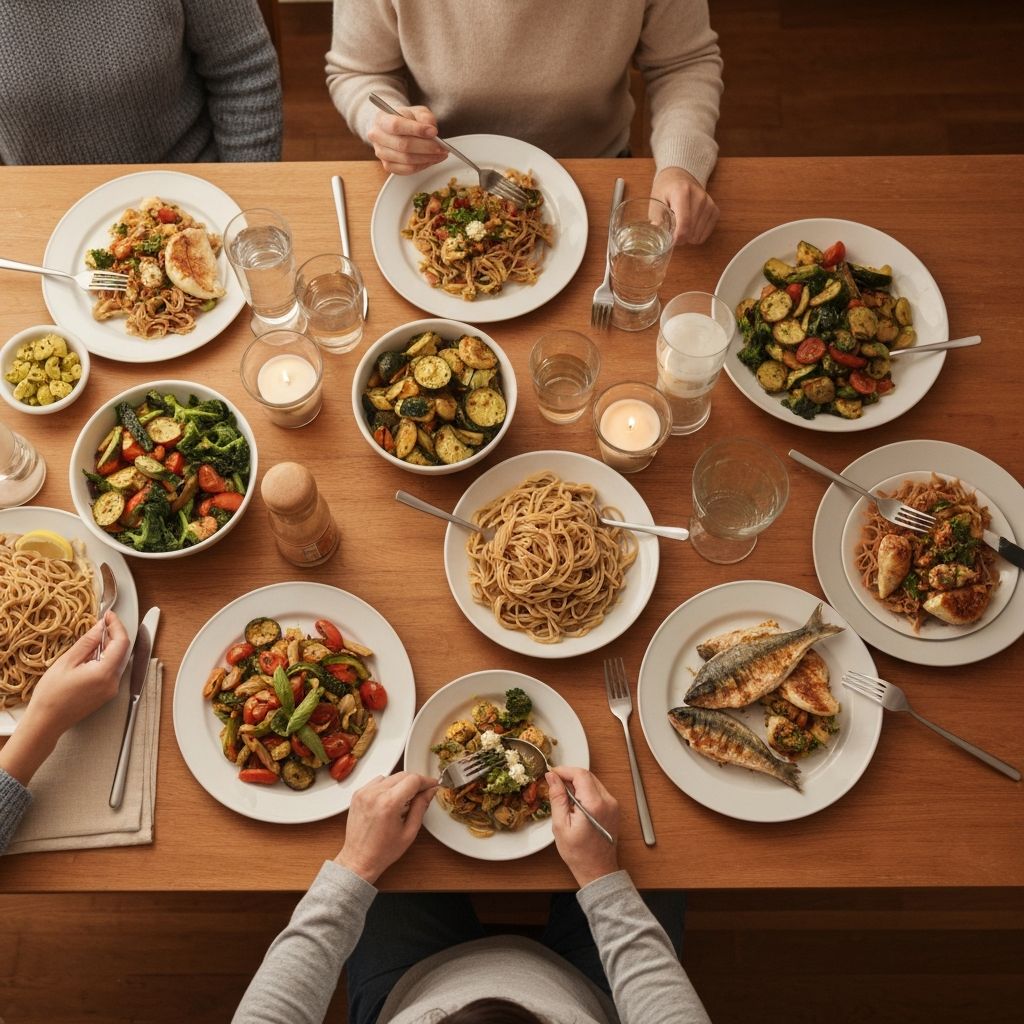 Familie beim gemeinsamen Essen
