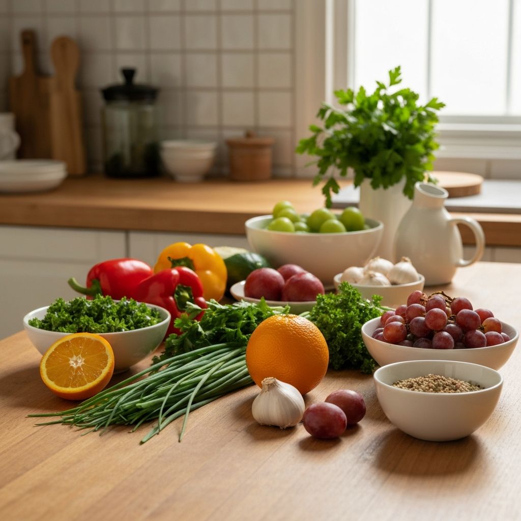 Gesunde Lebensmittel auf einem Tisch